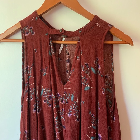 Red floral Free People dress / top XS - Picture 5 of 10